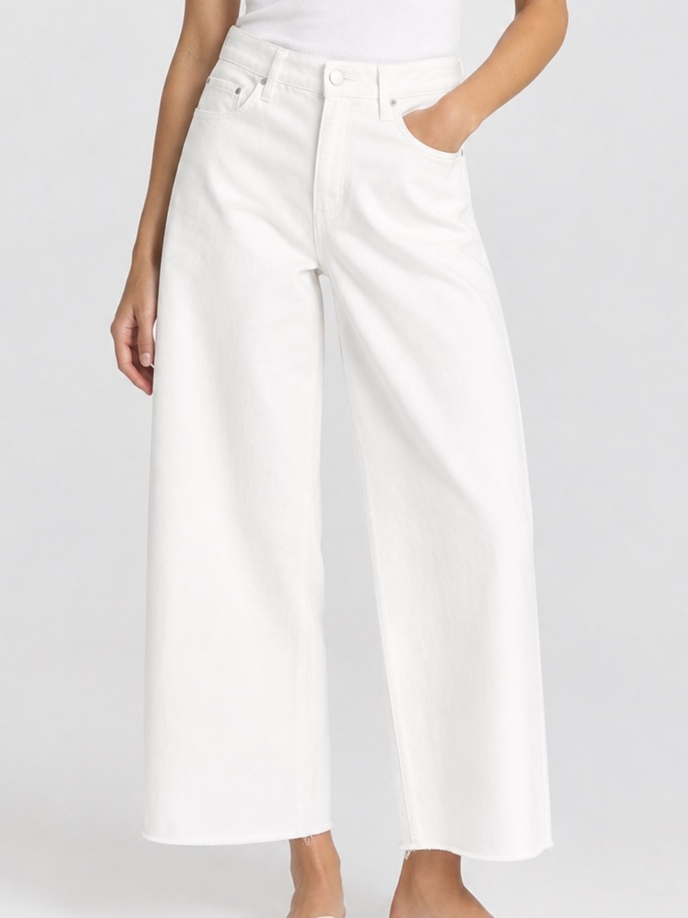 NWT KUT From The Kloth EVEREVE Ever White Wide-Leg Jeans